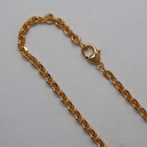 18K Yellow Gold Diamond Cut Cable Chain 3.6mm